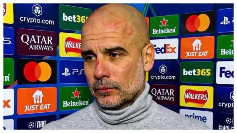 Pep Guardiola Reacts to Comments on Scratch on his Face